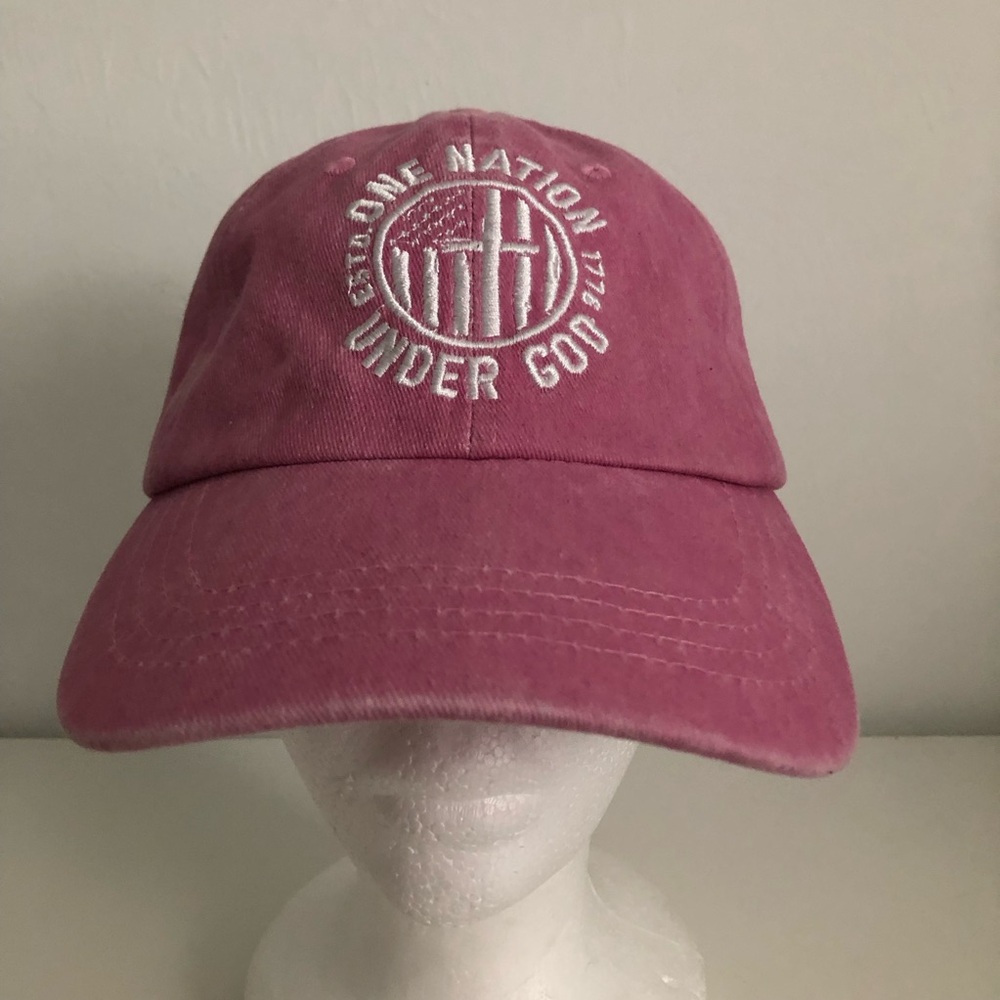 One Nation Under God Pink Washed Ball Cap